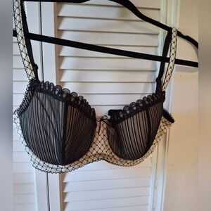 Elegant Black and Cream Lace Bra